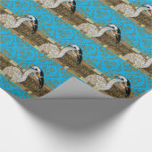 Papier Cadeau Jolie rayure d'oiseau d'île (Coin)