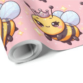 Papier Cadeau Jolie Reine Abeille de dessin animé capricieux (Coin rond)