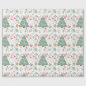 Papier Cadeau Jolie rétro Noël choses Motif d'illustration (Plat)