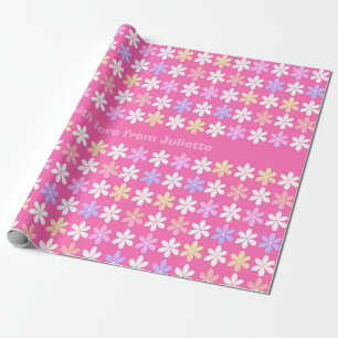 PAPIER CADEAU JOLIE ROSE COLORÉ JOUR FLEURS MOTIF FLEURS FLORALE