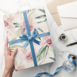 Papier Cadeau Jolie rose Fête des mariées de fleurs d'orchidées<br><div class="desc">Jolie rose Fleurs d'orchidées tropicales Fête des mariées Mariage</div>
