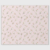 Papier Cadeau Jolie rose Roses Blanches Fête des mariées Florale (Plat)