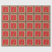 Papier Cadeau Jolie Rouge Brown Giraffes Animaux (Plat)