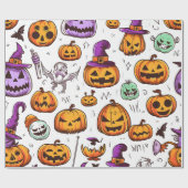Papier Cadeau Jolie saison Orange violet automne Citrouille Hall (Plat)