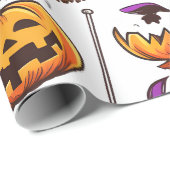 Papier Cadeau Jolie saison Orange violet automne Citrouille Hall (Coin rond)