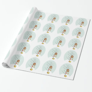Papier Cadeau Jolie scène de thème de Noël