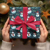 Papier Cadeau Jolie Snowman Vacances de Noël d'hiver