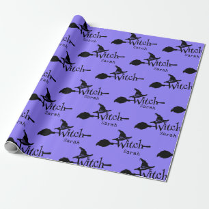 Papier Cadeau Jolie sorcière violette d'Halloween