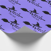 Papier Cadeau Jolie sorcière violette d'Halloween (Coin)