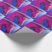 Papier Cadeau Jolie Tête De Cheval En Rose Clair (Coin)