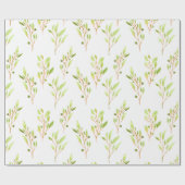 Papier Cadeau Jolies Branches d'Olivier Botanique Nature Verdure (Plat)