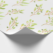 Papier Cadeau Jolies Branches d'Olivier Botanique Nature Verdure (Coin)