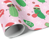 Papier Cadeau Jolies briquettes de Noël rose pâle (Coin rond)