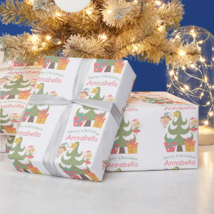Papier Cadeau Jolies fées de Noël Nom personnalisé