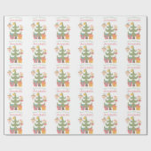 Papier Cadeau Jolies fées de Noël Nom personnalisé (Plat)