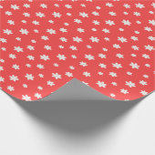 Papier Cadeau Jolies Fleurs Blanches Sur Rose (Coin)