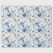 Papier Cadeau Jolies fleurs de lavande violette blanche pour la  (Plat)