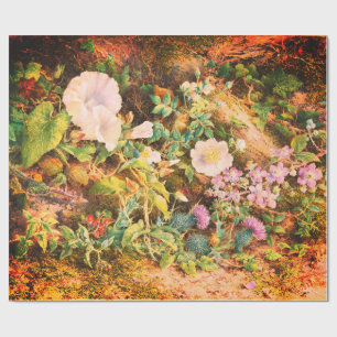Papier Cadeau Jolies fleurs de pétunias vintage peinture florale