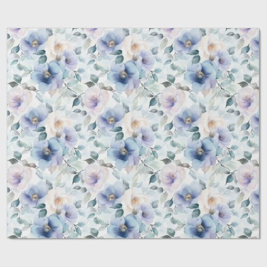 Papier Cadeau Jolies fleurs lavande violettes blanches Shower de (Plat)