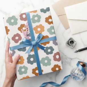 Papier Cadeau Jolies Fleurs Rétro