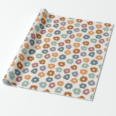 Papier Cadeau Jolies Fleurs Rétro (Déroulé)