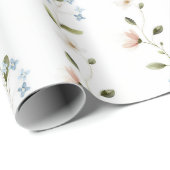 Papier Cadeau Jolies Fleurs Roses (Coin rond)