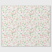 Papier Cadeau Jolies Fleurs Roses Menthe Pâle Pétales de Fleurs  (Plat)