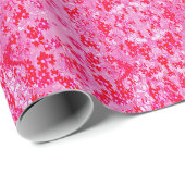 Papier Cadeau Jolies Fleurs Rouges (Coin rond)