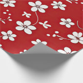 Papier Cadeau Jolies Fleurs Rouges Et Blanches (Coin)