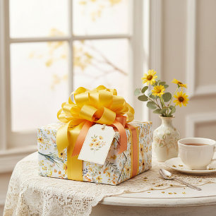 Papier Cadeau Jolies fleurs sauvages jaunes de printemps