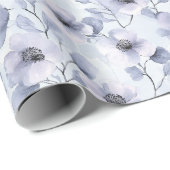 Papier Cadeau Jolies Fleurs Violettes (Coin rond)