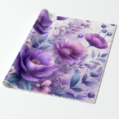 Papier Cadeau Jolies Fleurs Violettes (Déroulé)