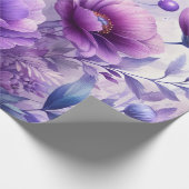 Papier Cadeau Jolies Fleurs Violettes (Coin)