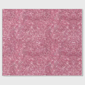 Papier Cadeau Jolies parties scintillantes de Faux de rose (Plat)