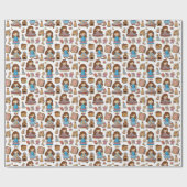 Papier Cadeau Jolies Petites Poupées  (Plat)
