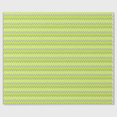 Papier Cadeau Jolies rayures grises vert clair en zigzag (Plat)
