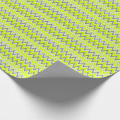Papier Cadeau Jolies rayures grises vert clair en zigzag (Coin)