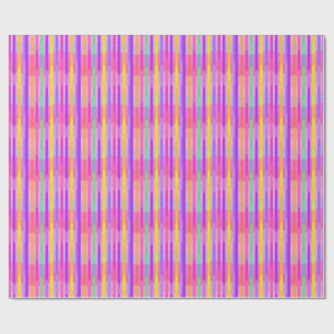 Papier Cadeau Jolies Rayures Pastel Arc-en-ciel