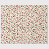 Papier Cadeau Jolies Roses Fleurs Roses Salle de Mariage (Plat)