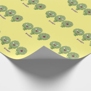 Papier Cadeau Jolis artichauts chanteurs dessin animé légume 