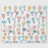 Papier Cadeau Jolis ballons à air chaud (Plat)