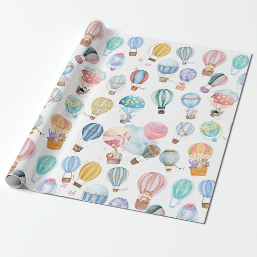 Papier Cadeau Jolis ballons à air chaud (Déroulé)