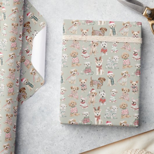 Papier Cadeau Jolis chiens de Noël