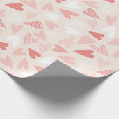 Papier Cadeau Jolis cœurs roses pour la Saint-Valentin (Coin)