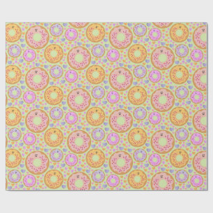 Papier Cadeau Jolis donuts pastel & cœurs