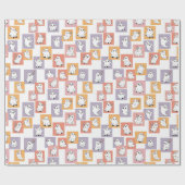 Papier Cadeau Jolis Fantômes Blocs Colorés Halloween (Plat)