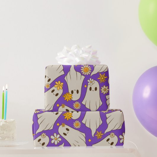 Papier Cadeau Jolis fantômes Halloween (Cadeaux de fête)