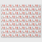 Papier Cadeau Jolis Gnomes de Noël (Plat)