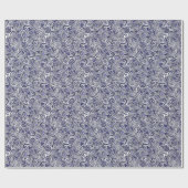 Papier Cadeau Jolis motifs paisley bleu blanc design (Plat)