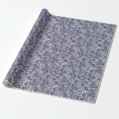 Papier Cadeau Jolis motifs paisley bleu blanc design (Déroulé)